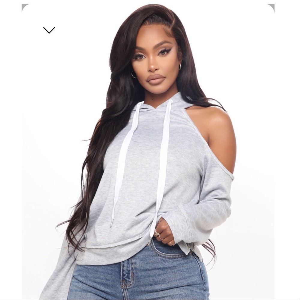 Fashion Nova Cold Shoulder Hoodie - L NWT